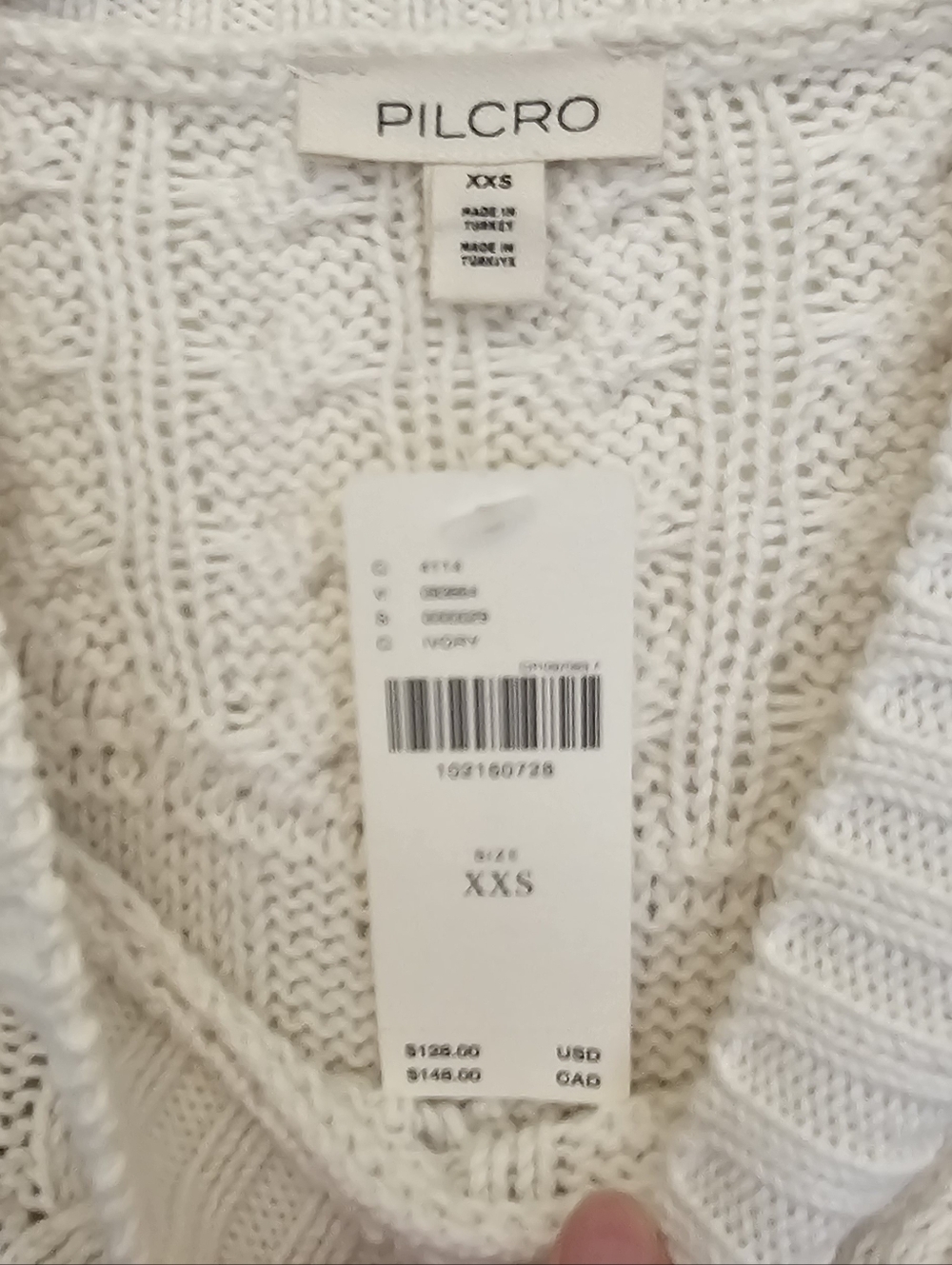 Pilcro Cable Knit Crewneck Twofer Baseball Sweater - Picture 4 of 4